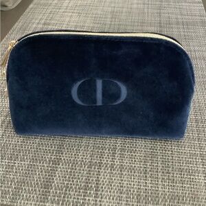 Dior Beauty Cosmetic Pouch.  Midnight Blue. Approx 7.25”x4.5”x2.5”